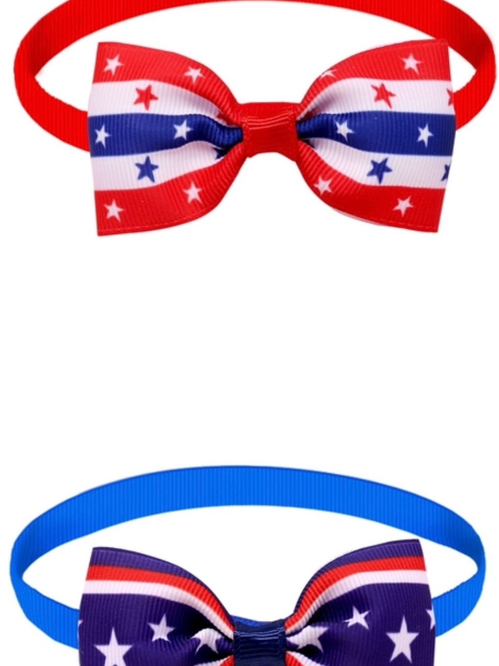 USA Patriotic 4th Of July Pet Bowtie Set Star Stripes Adjustable Dog Cat S/M NEW